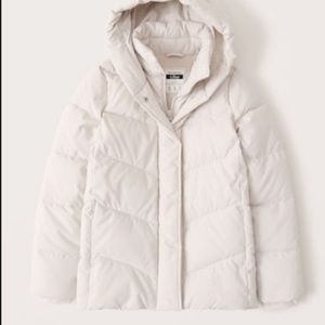 Abercrombie ultra mid length puffer coat